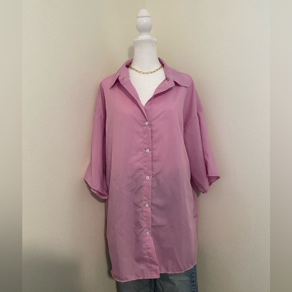 Storets Pink Button Down Top - Picture 2 of 12